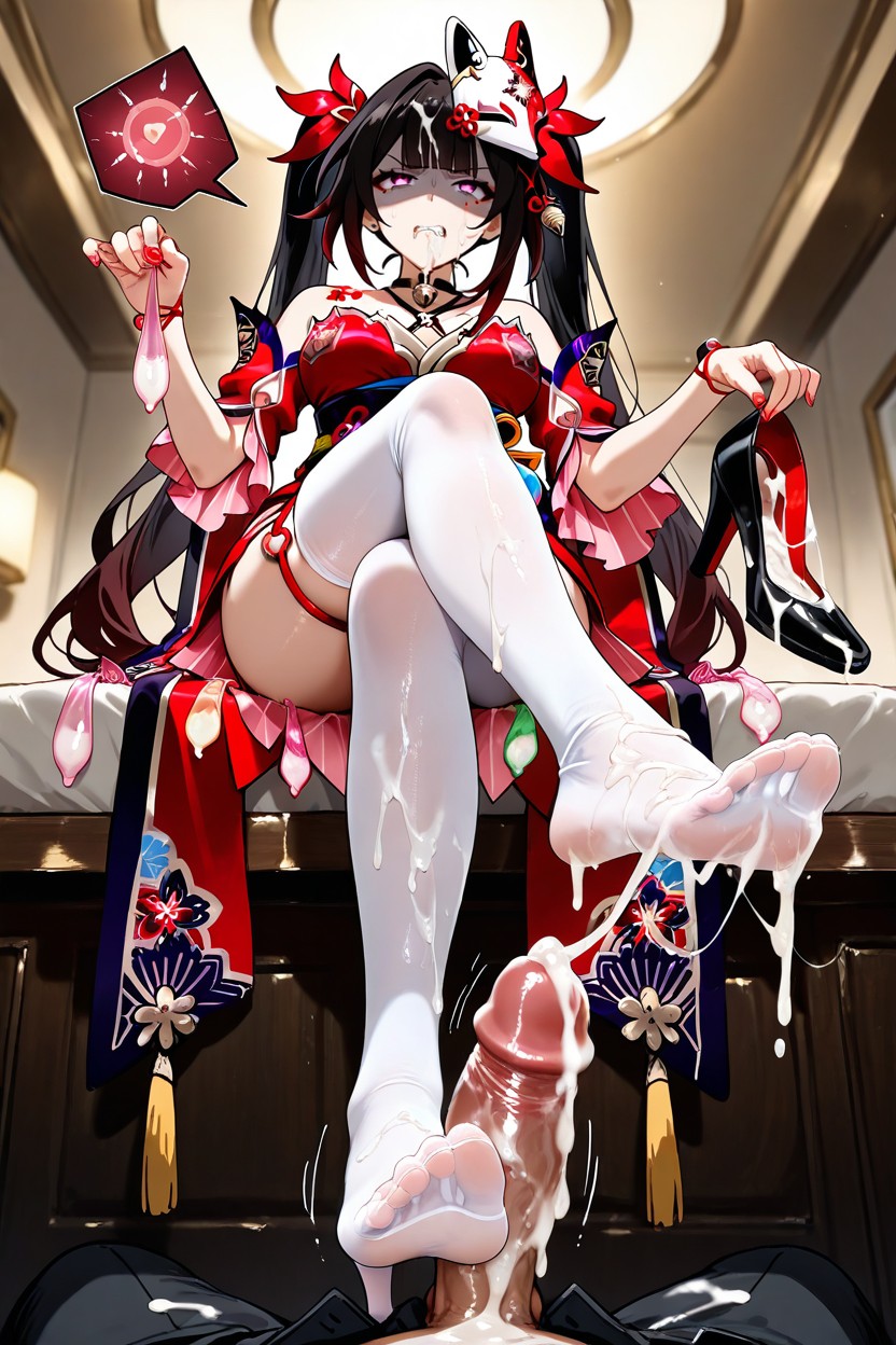 Cum On Clothes, Eyes Wide In Shock, Semen Soaked High Heels Hentai AI Porn