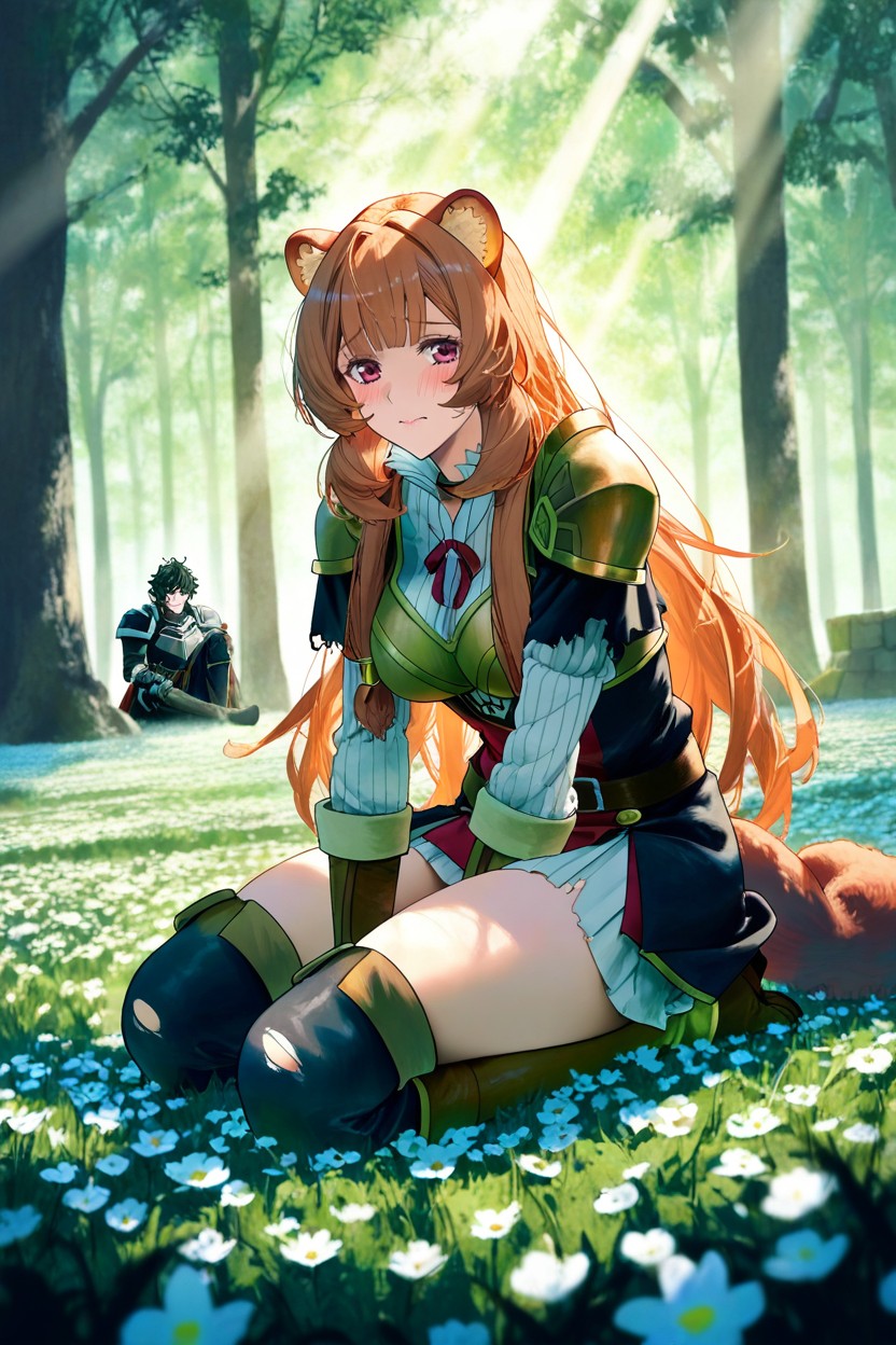 Raphtalia, His Clothes Are Torn, Naofumi Strokes Raphtalia's Head Hentai AI Porn