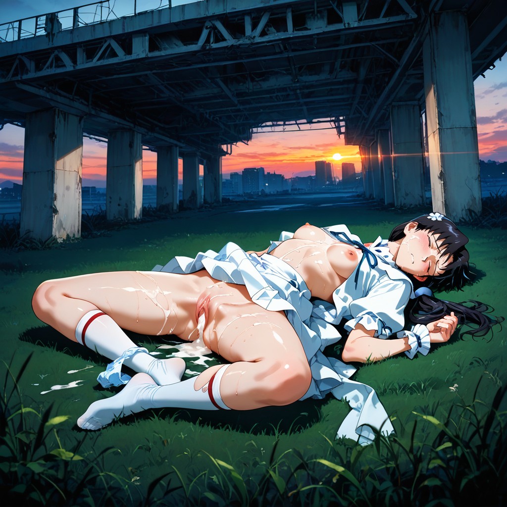 Full Body, Overpass, Legs Apart Hentai AI Porn