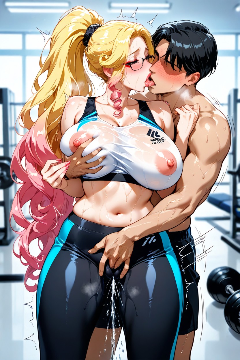 A Mole Under Eye, Thick Lips, Detailed Kiss Hentai AI Porn