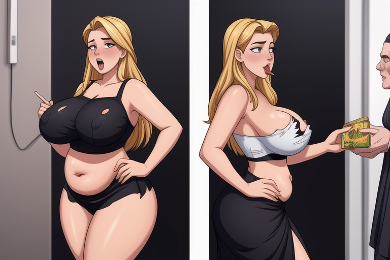 Ultra-hyper Mega Bustier, Split Screen, Breast Expansion Hentai AI Porn