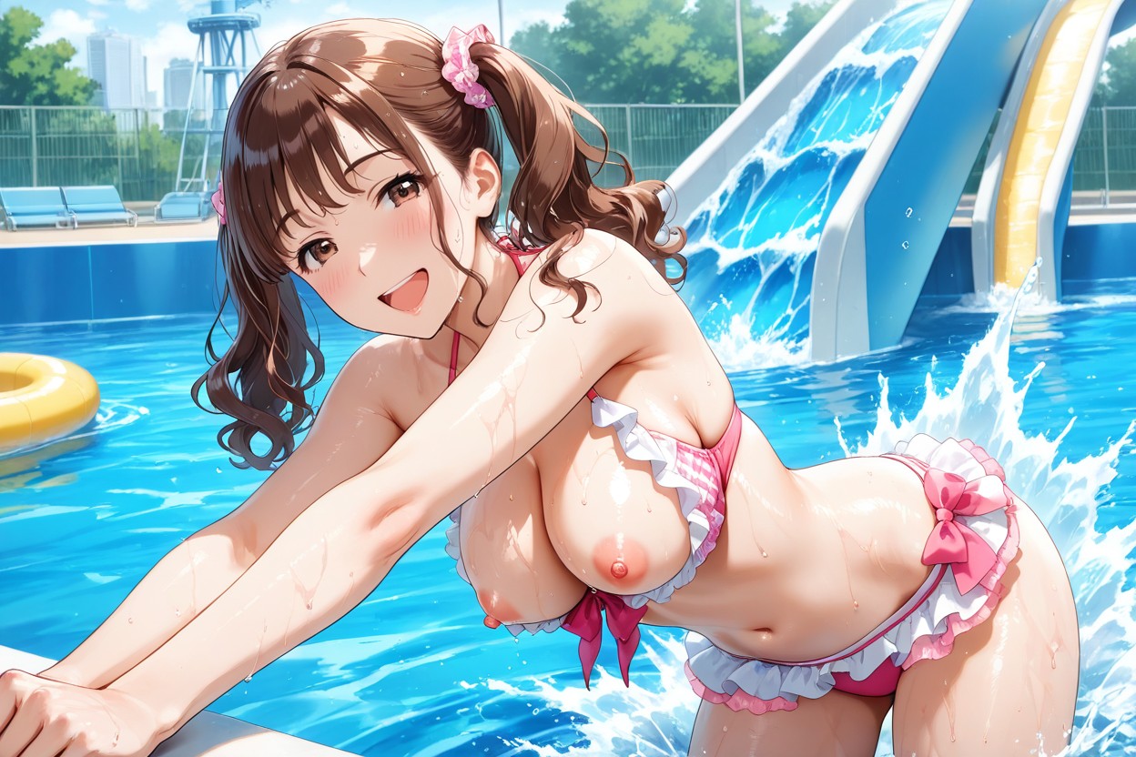 Water Slide, Playful Mood, Medium Breast Hentai AI Porn