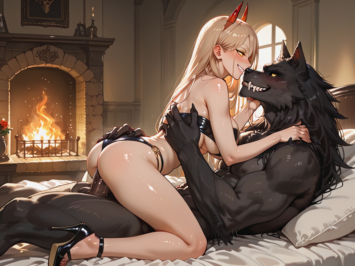 Blonde Hair, Bandeau Bikini, Perfectly Round Tits Hentai AI Porn