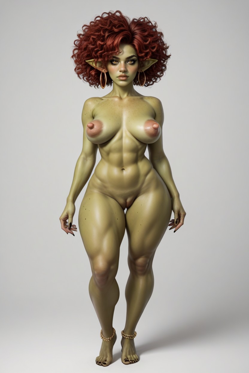 Front View, Full Body, Hyper Long Nipples Hentai AI Porn