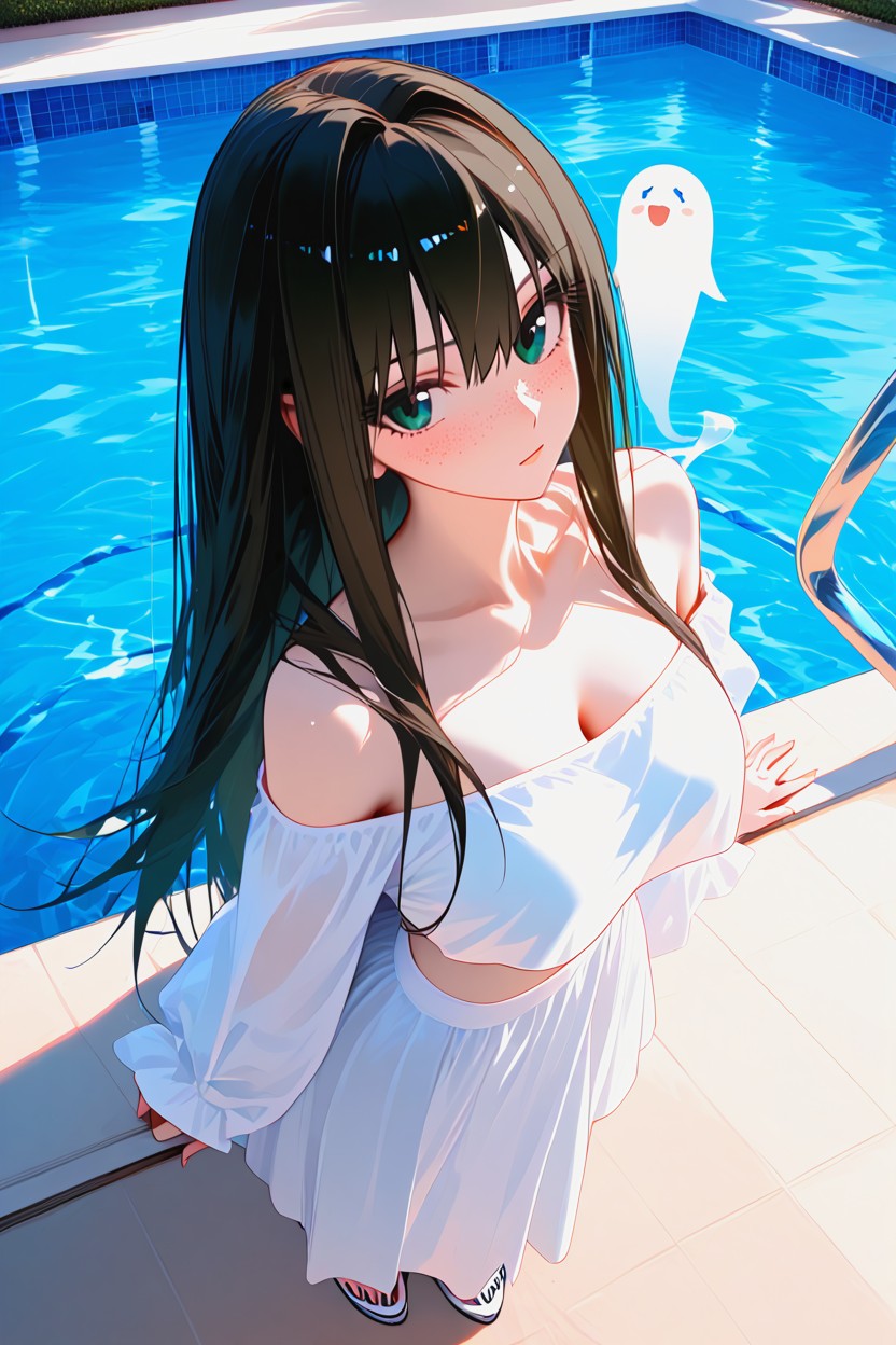 Unicorn Logo Crop Top Strapless, Waist, Standing Hentai AI Porn