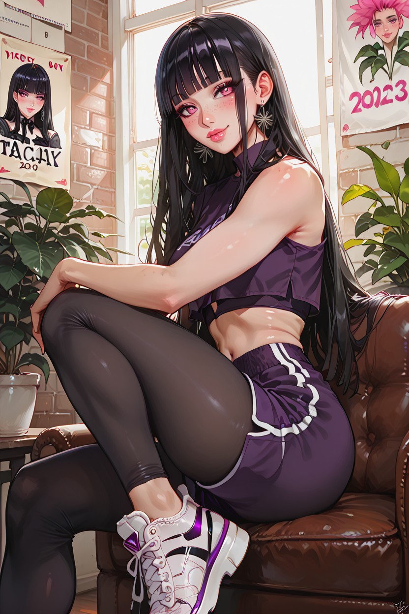 Sitting On Chair, Detailed, Perfect Anatomy Hentai AI Porn