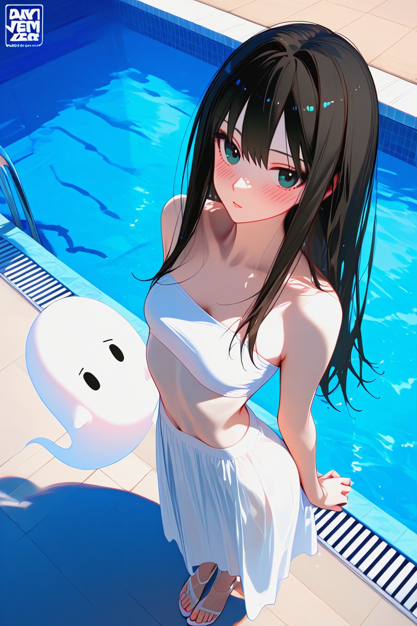 Black Eyes, Freckles, Full Portrait Hentai AI Porn