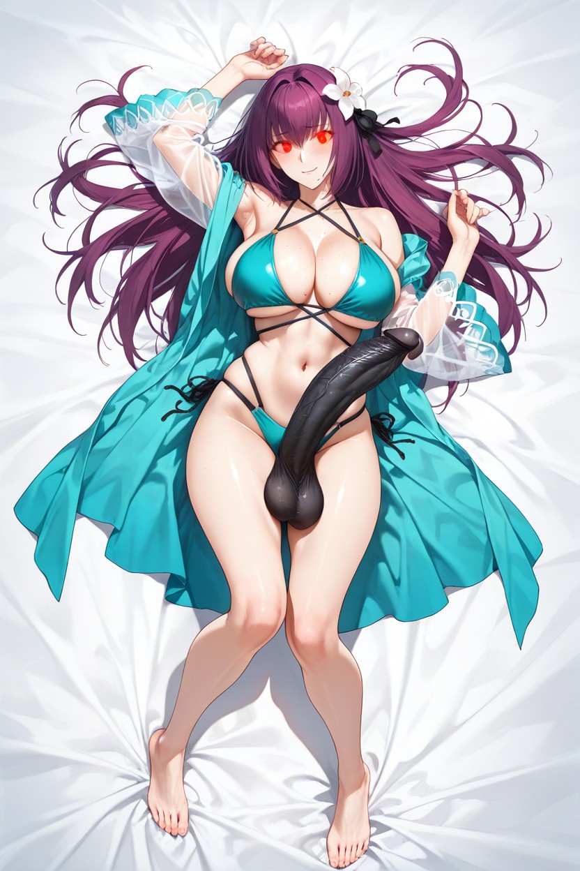 Lightweight Cover-up With Loose, Cinematic Lighting, Lying Centered On A Plain White Bedsheet Hentai AI Porn