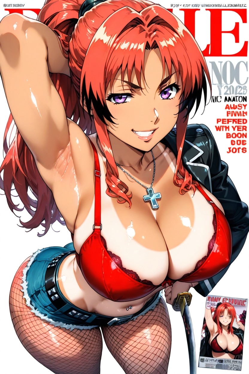 Bangs With A Fluffy Ponytail, Sexy Armpit, Snatched Waist Hentai AI Porn