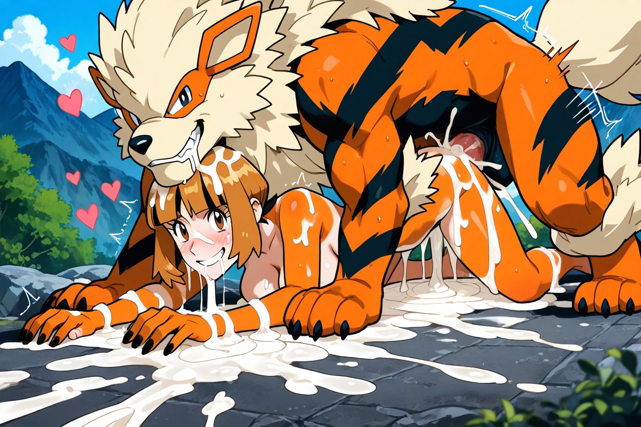 Cum Dripping From Pussy, Looking At Viewer, Black Stripes Hentai IA