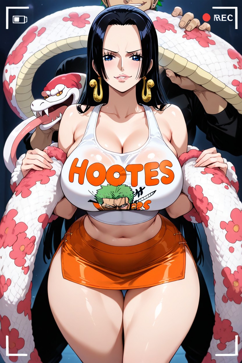 Agachándose, Smirking At Boa, Eye Shadow Hentai IA