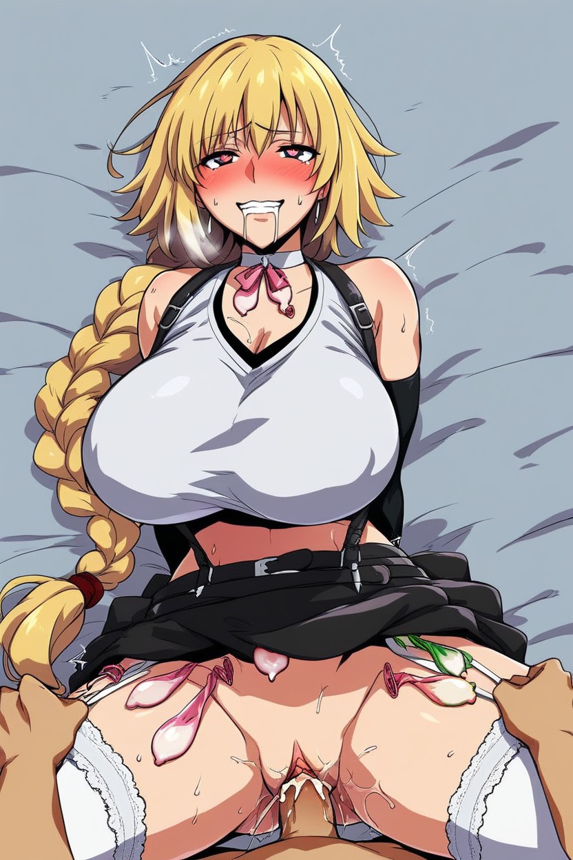 Sonrisa Burlona, In Bed, Ultra Black Office Skirt Hentai IA