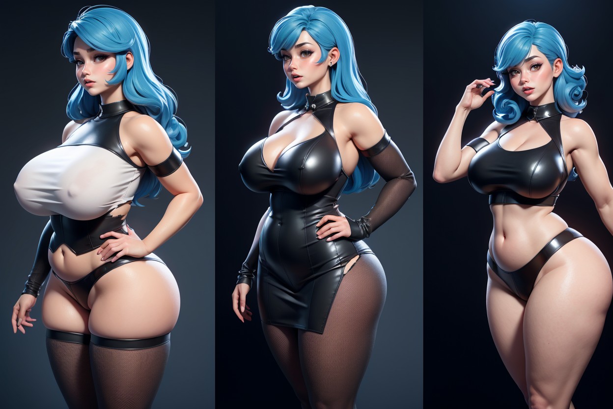 Ultra-hyper Mega Bustier, Ssbbw, Each Panel Shows Her Extremely Fat Hentai AI Porn