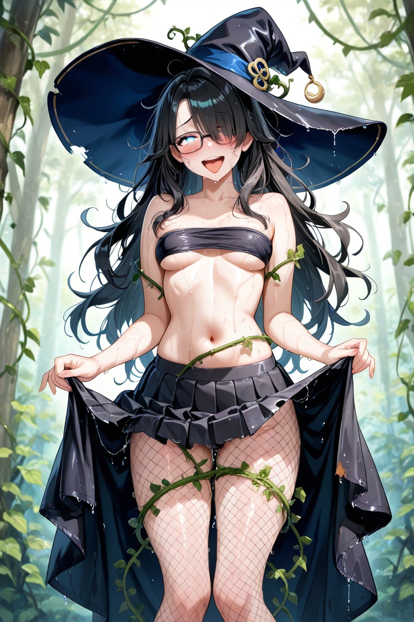Messy Hair, Navel, Naked Stomach Hentai AI Porn