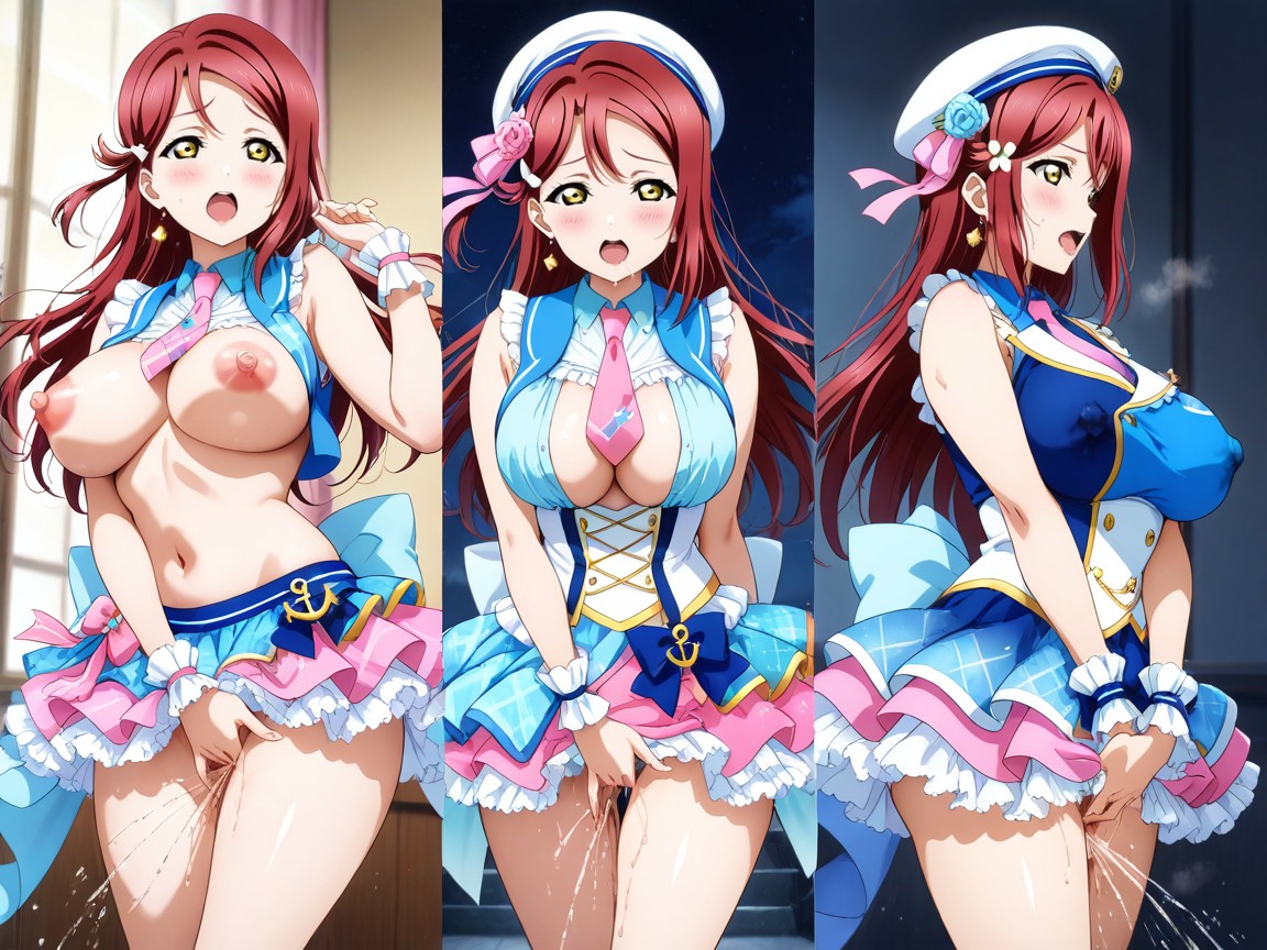 Multiple Scenes, Anime_coloring, Red Hair Hentai AI Porn