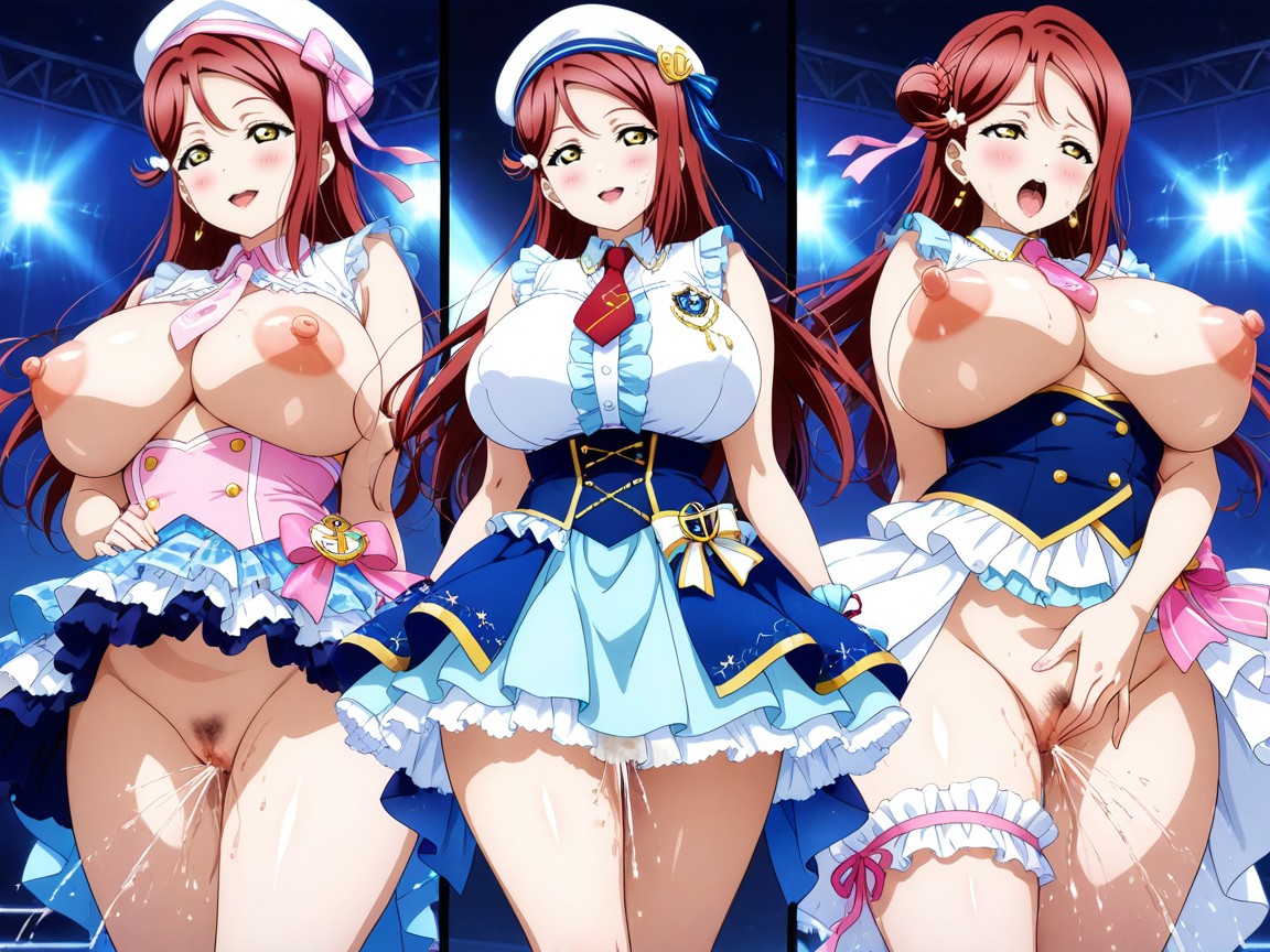 Anime_coloring, Voluptuous, Frilled Dress Idol Costume Hentai AI Porn