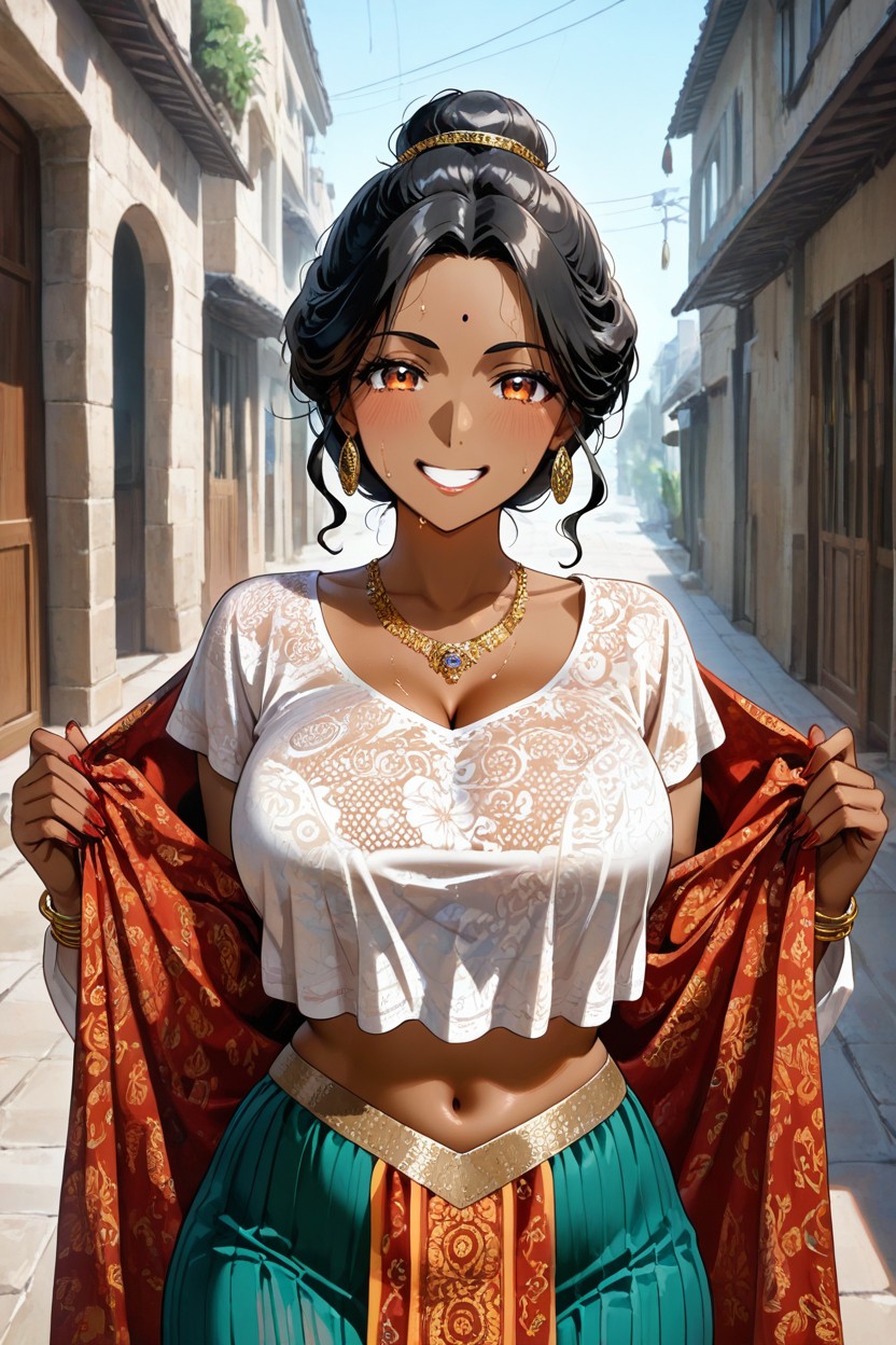 Sweating, Bindi & Sindoor, Cleavage Hentai AI Porn