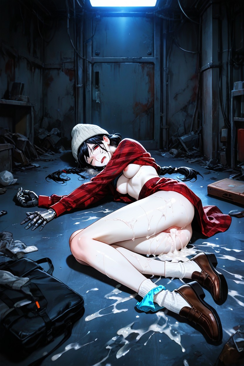 One Eye Patch, Flushed Face, Cum Leak Hentai AI Porn