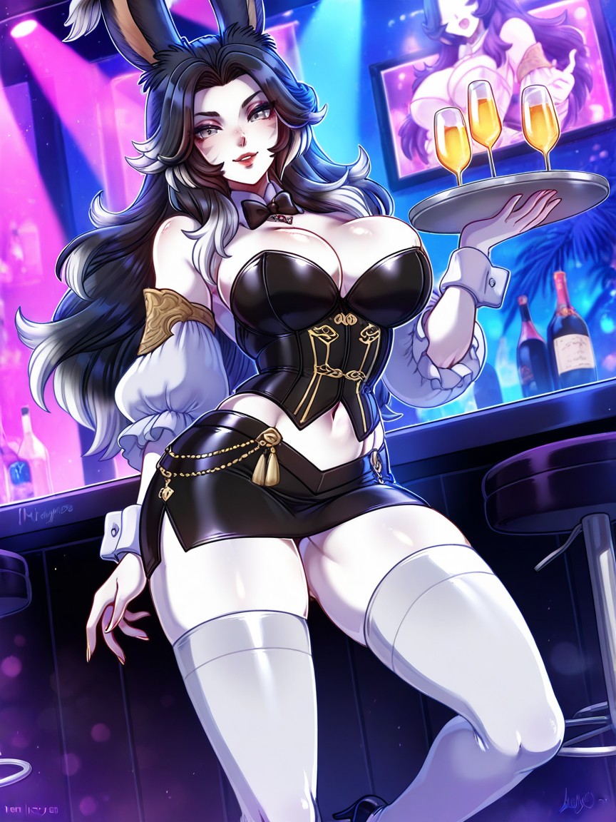 Sole Female, White Detached Collar, Final Fantasy Hentai AI Porn