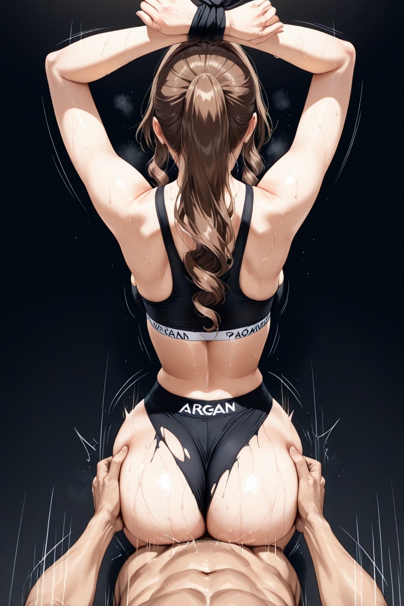 Black Background, K, Woman Arms Up 헨타이 AI 포르노