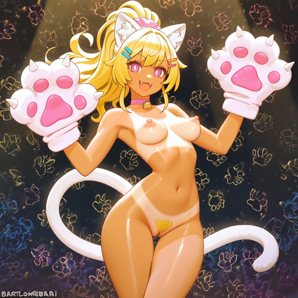 Swollen Pussy, Kitty Pattern Background, Wide Hips Hentai AI Porn