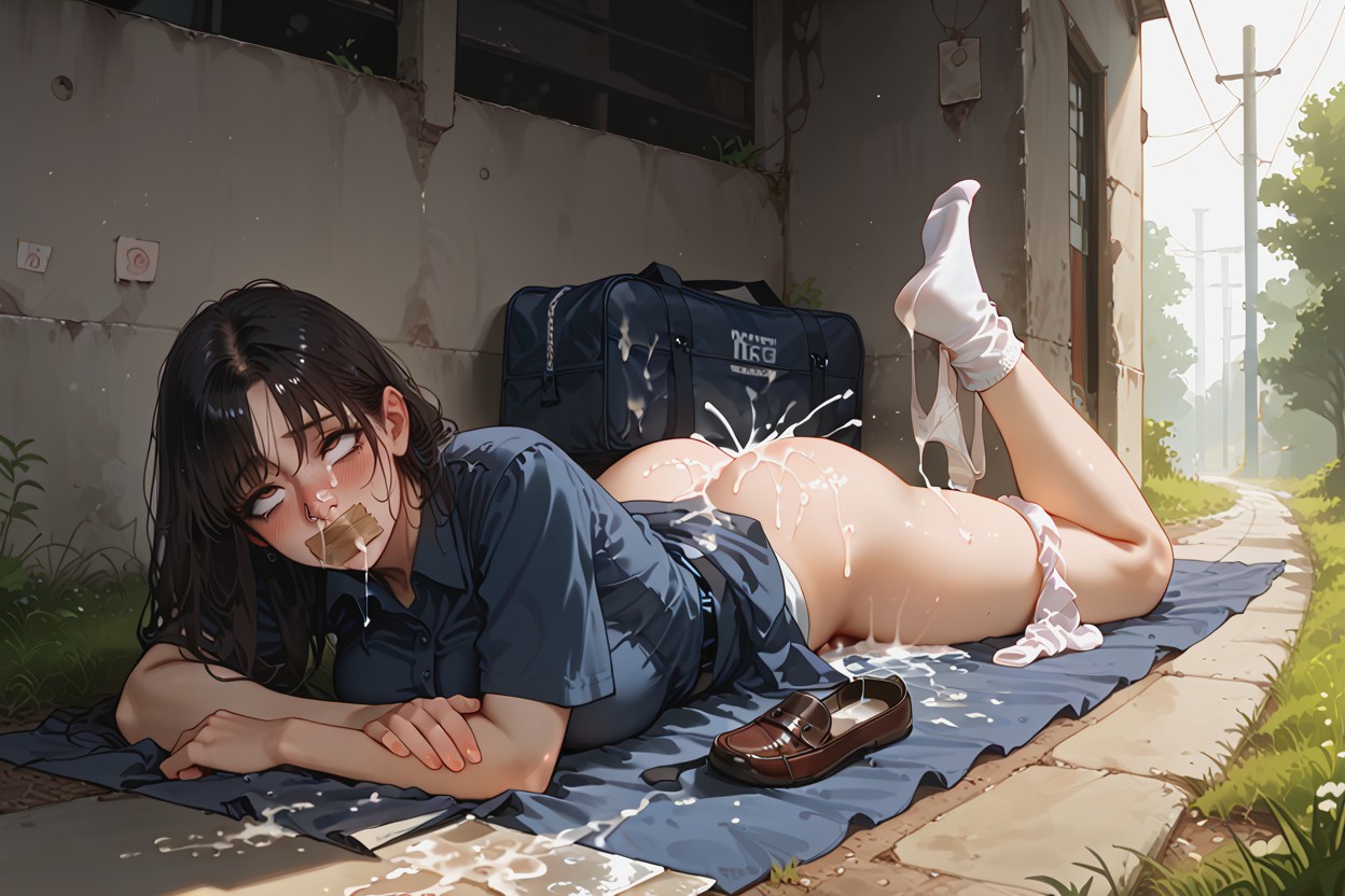 Panties Around Ankles, Abandoned, Solo Hentai AI Porn