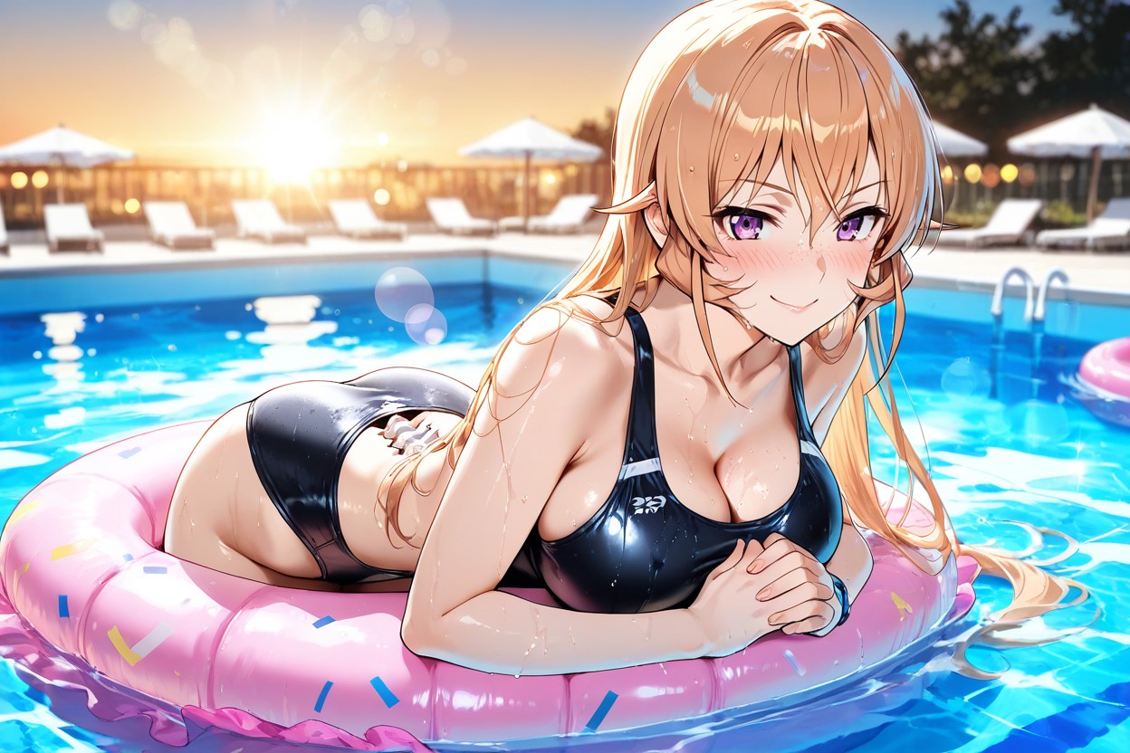 Lens Flare, Caustics On Water, Chest Pushed Forward Prominently Hentai AI Porn