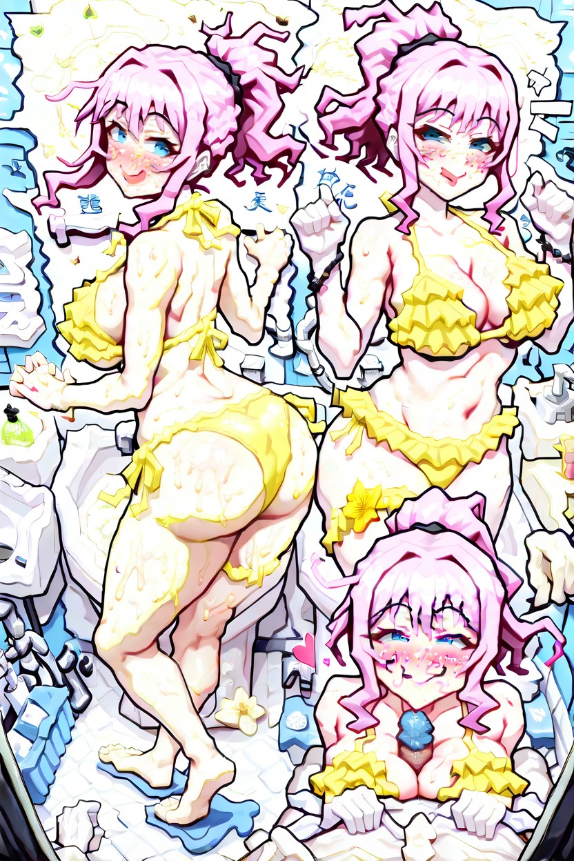 Poper Art Style, Medium Breast, Side View Hentai AI Porn