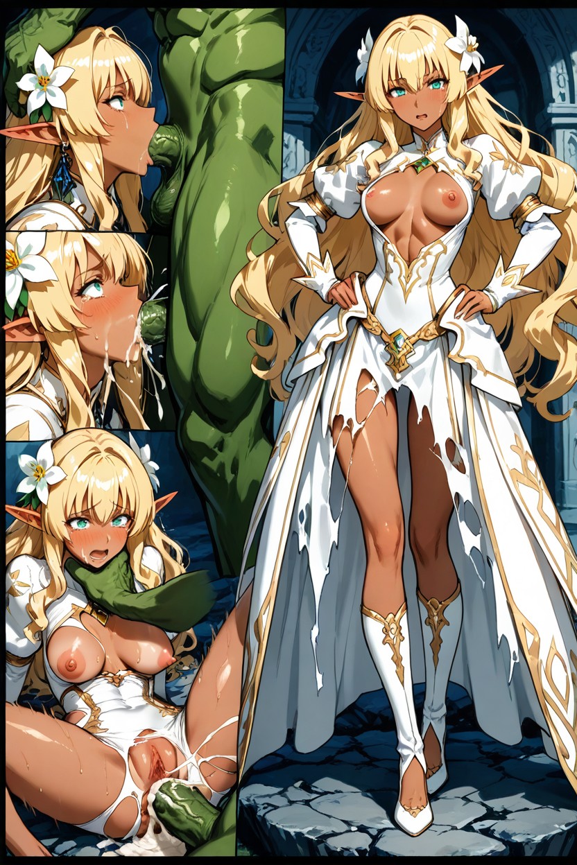 Hyper Reduced Thickness Ribcage And Thigh, Emerald, Spread Legs Hentai AI Porn