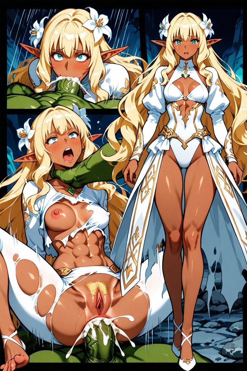 V-shaped Body, Hair Flower, Masterfully Dynamic Linework Hentai AI Porn