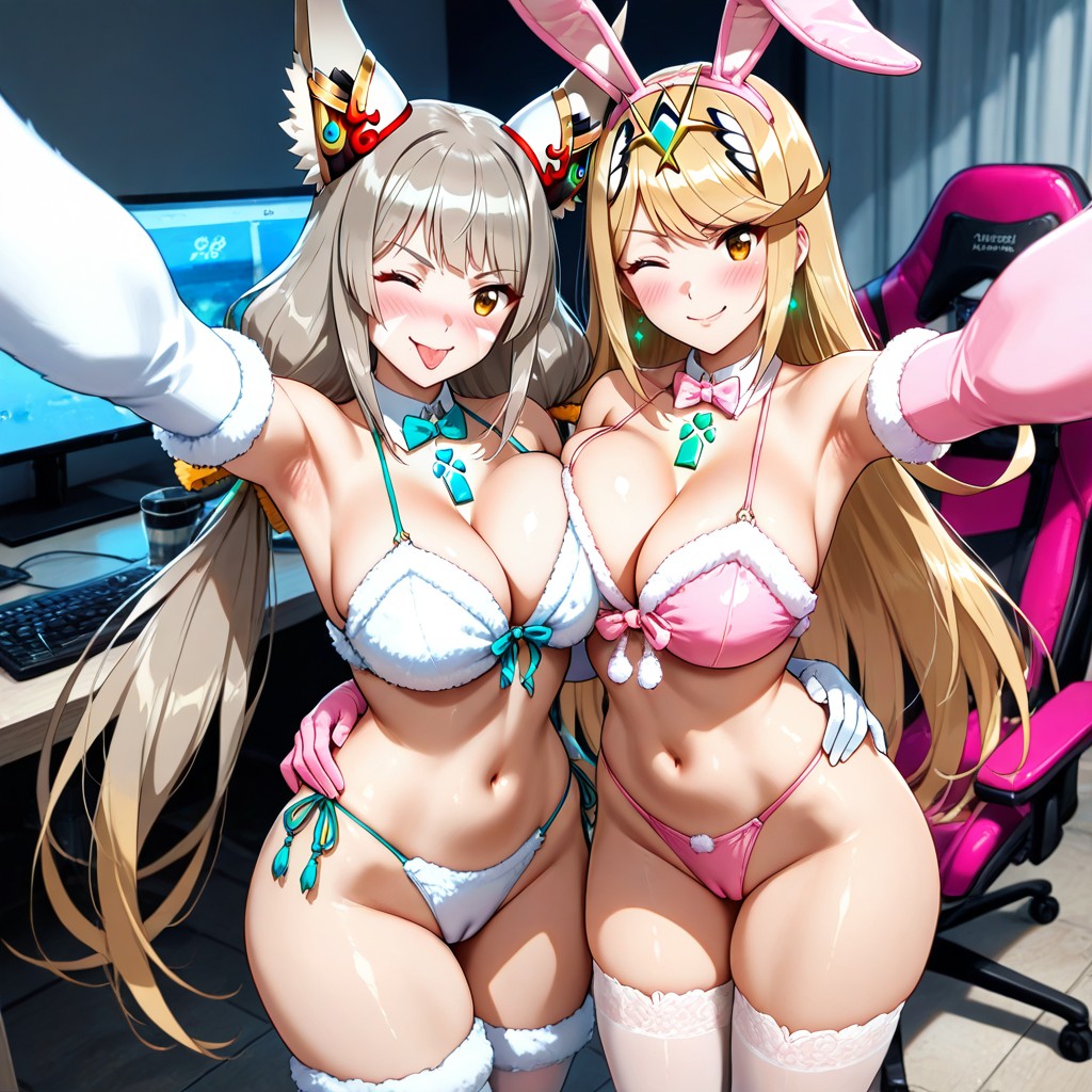 Mythra From Xenoblade, Gamer, Medium Breasts Hentai AI Porn