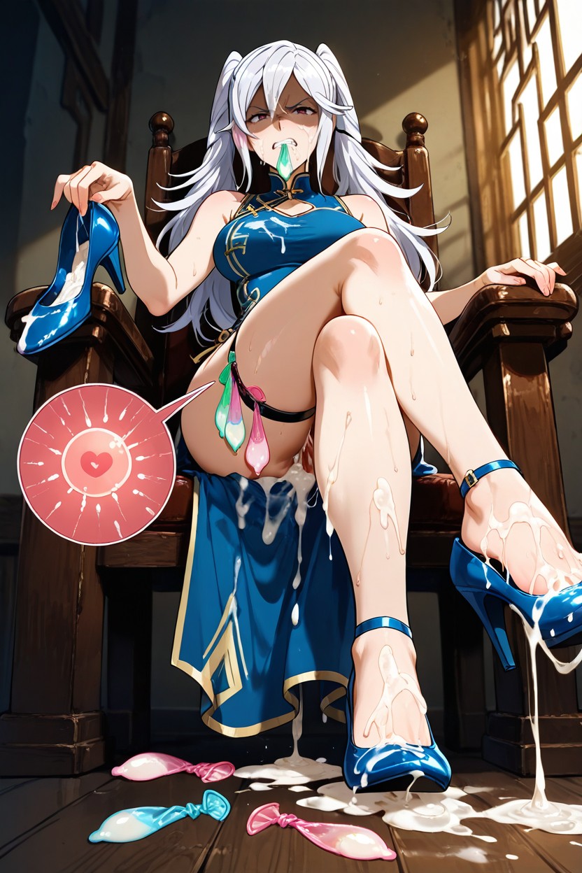Cinematic, Cum On Legs, A Lot Of Used Condom Hentai AI Porn