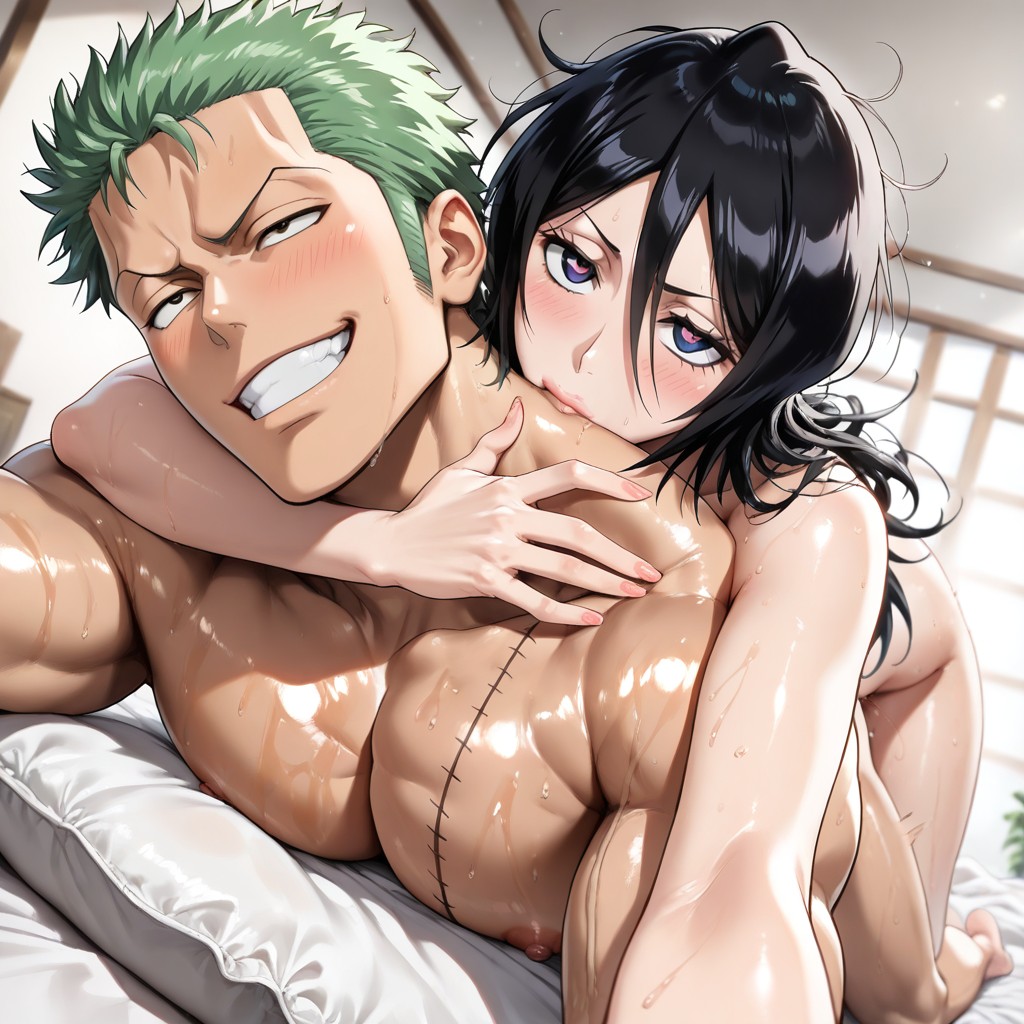 Arm Around Neck, Oiled Body, Sleeper Hold Hentai AI Porn