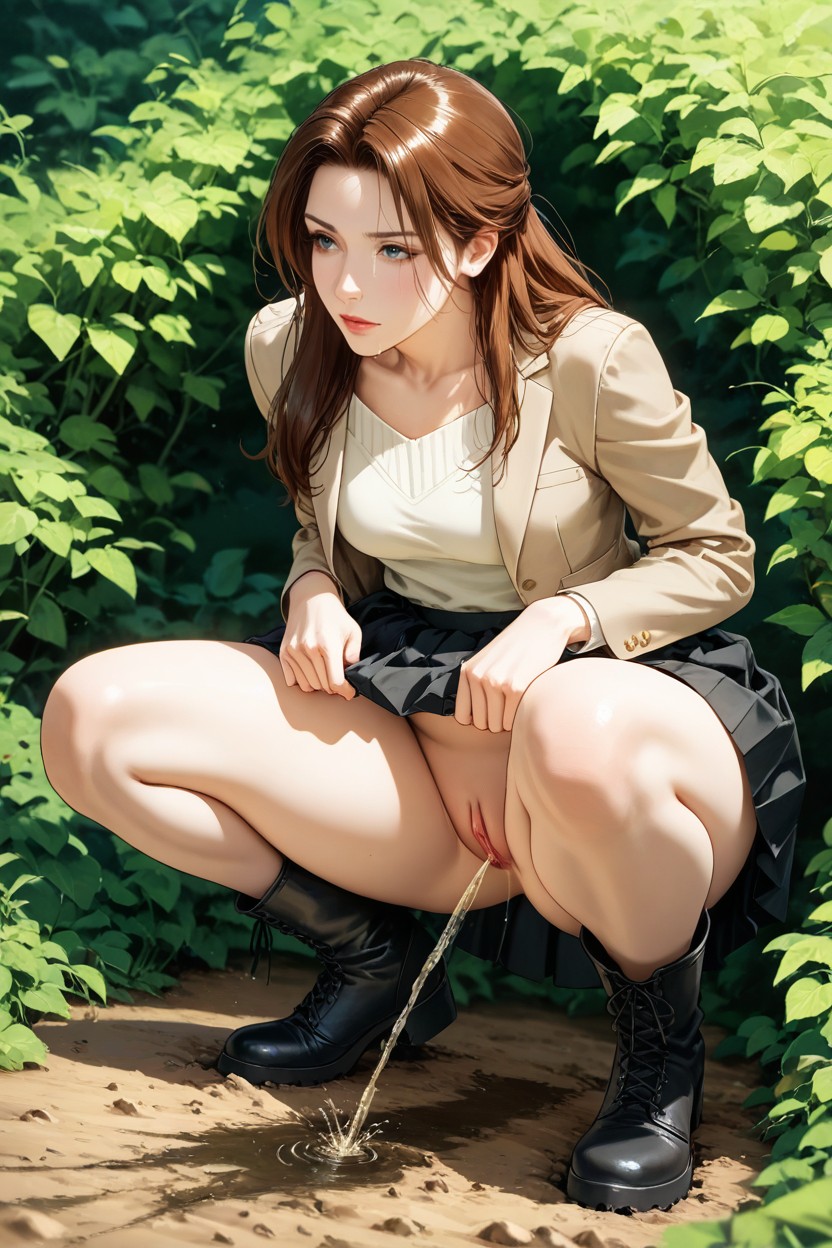 The Gets Up, Peeing In Bushes, Looking Ahead Hentai AI Porn