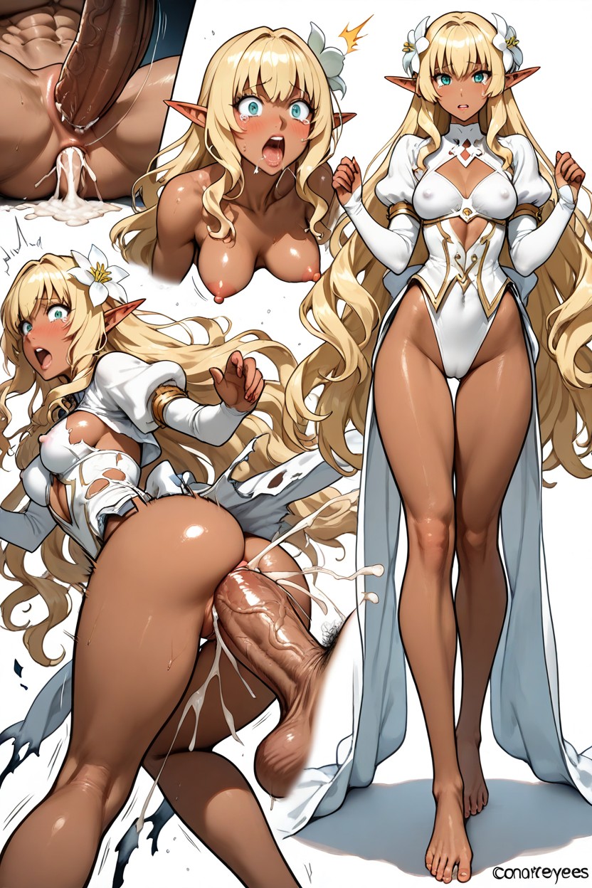 Cum String Splash, Full Lips, Gold Hentai IA