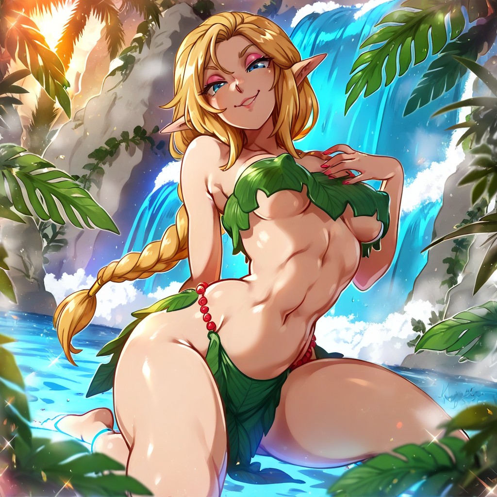Pink Eyeshadow, Skin Texture Details, Merunyaa Art Style Hentai AI Porn