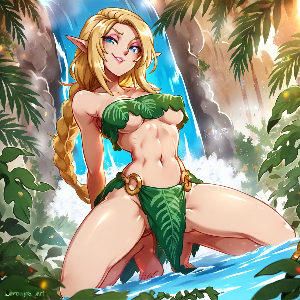 Pink Lipstick, Super Model Figure, Perky Breasts Hentai AI Porn