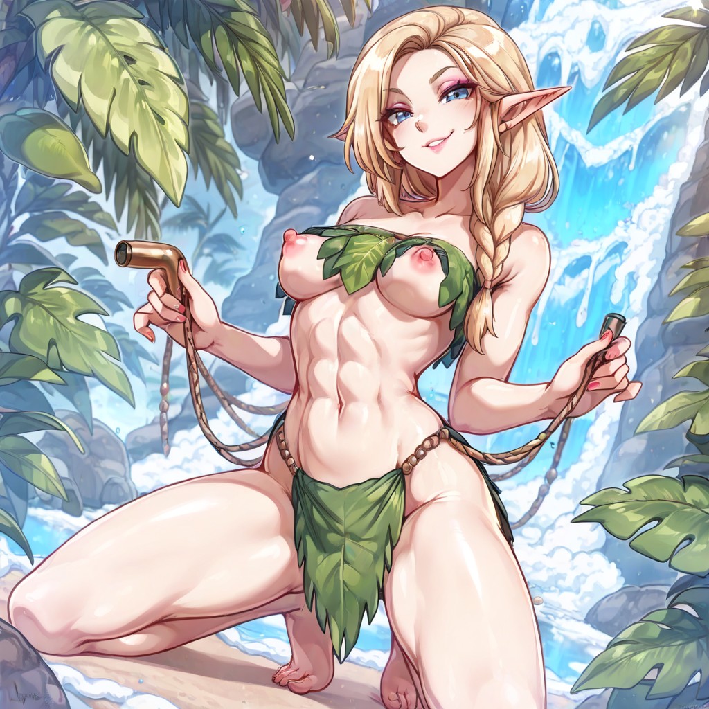 Lifted Tube Top, Art Style, Leaf Loincloth Hentai AI Porn
