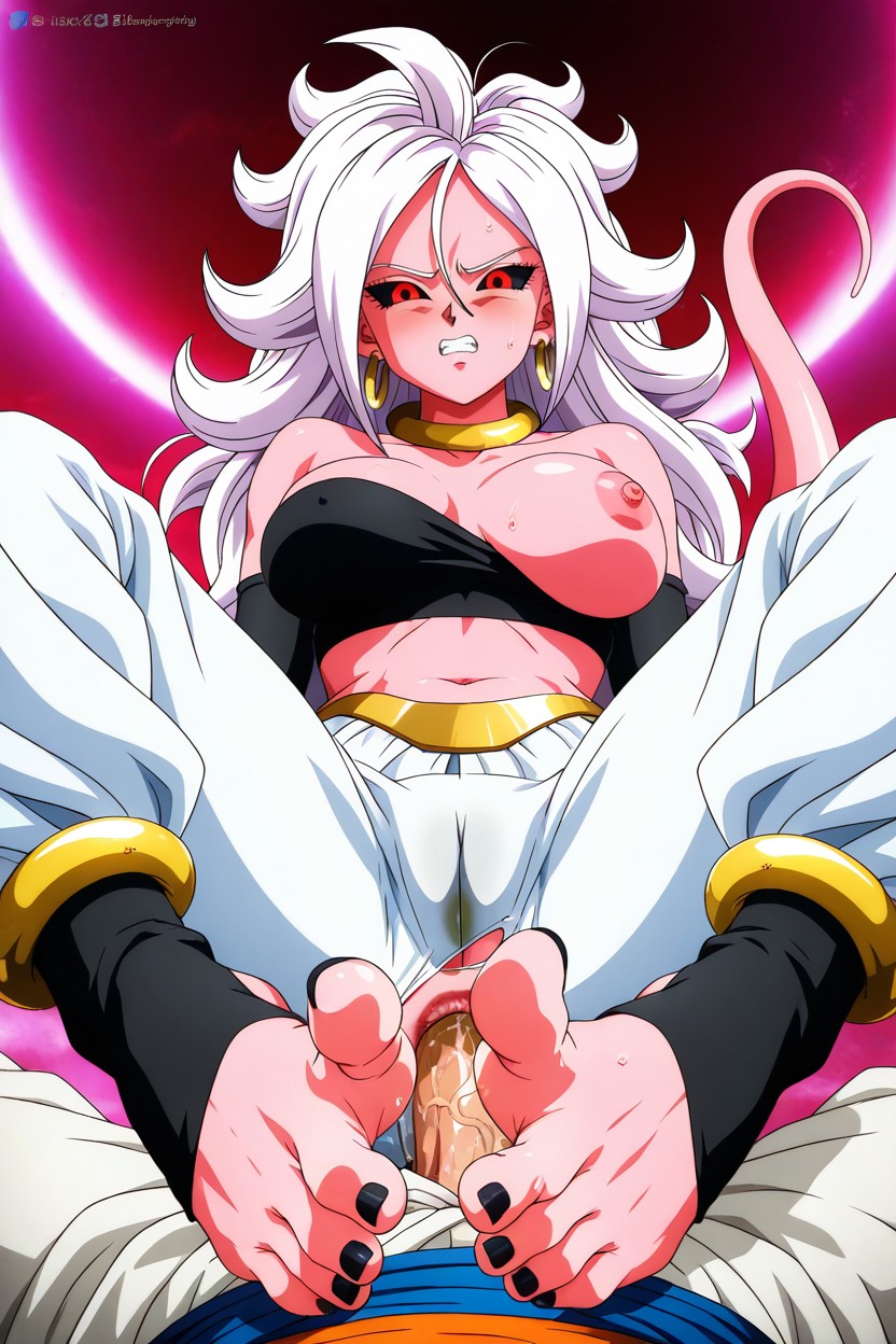 Curled Toes, Black Nails, White Hair Hentai AI Porn