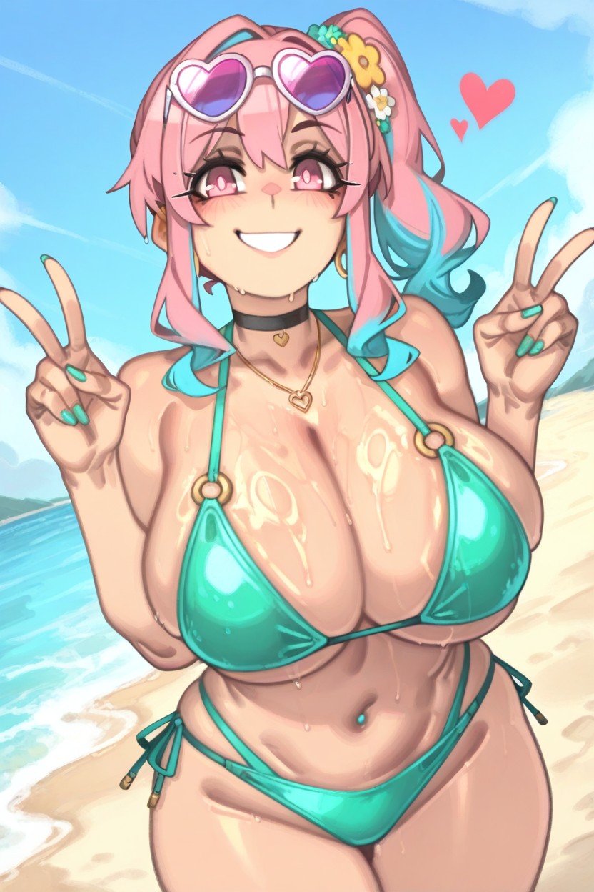 Beach, Sweaty, Extremely Slutty Hentai AI Porn