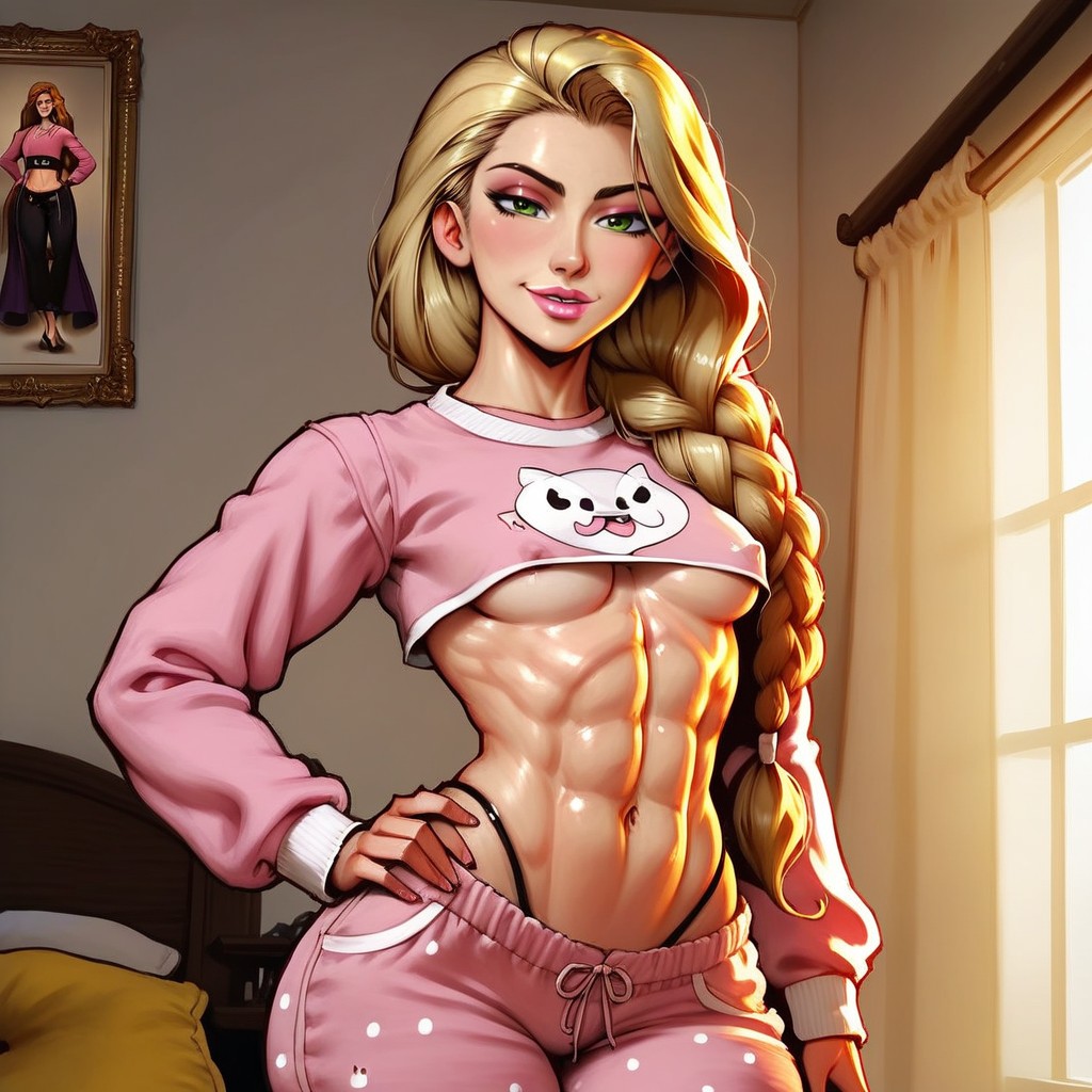 Open Mouth, Braided Hair, Cinematic Lighting Hentai AI Porn