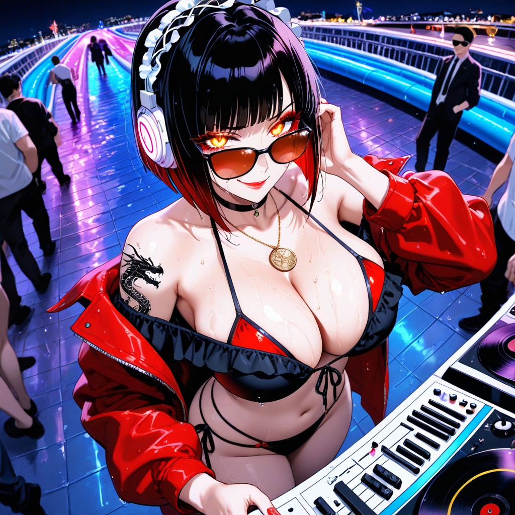Eyeshadow, Thick Eyelashes, Outdoors Hentai AI Porn