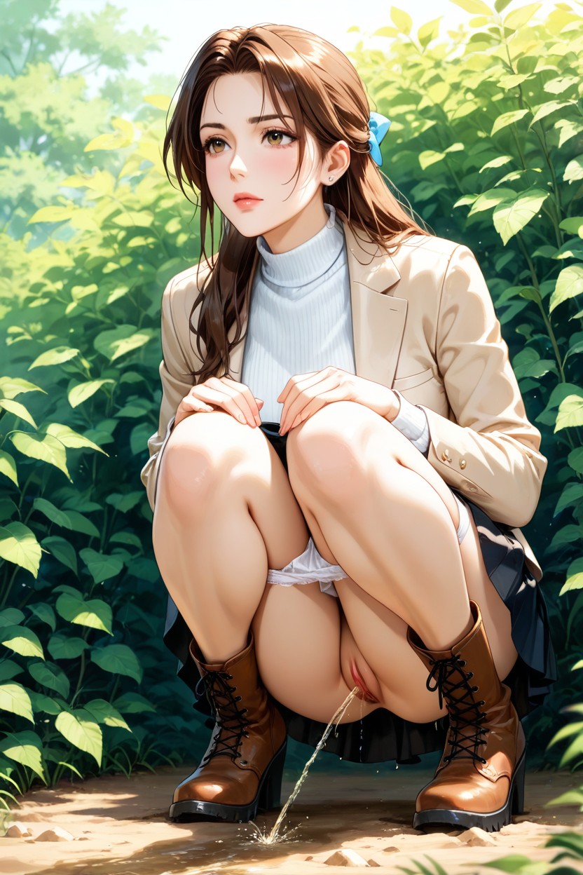 Thighs, Boots, In Bushes Hentai AI Porn