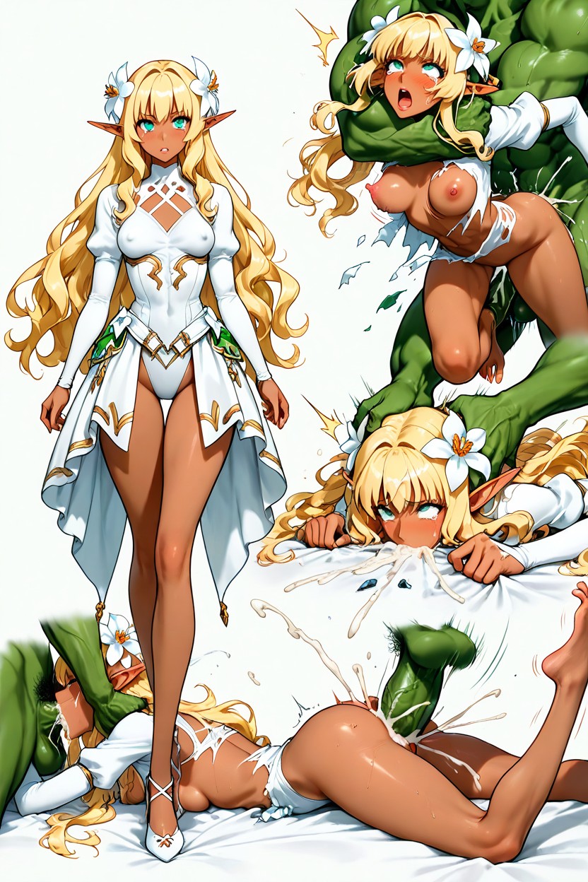 Blonde Pubes, Thigh Gap, Motion Lines Hentai AI Porn