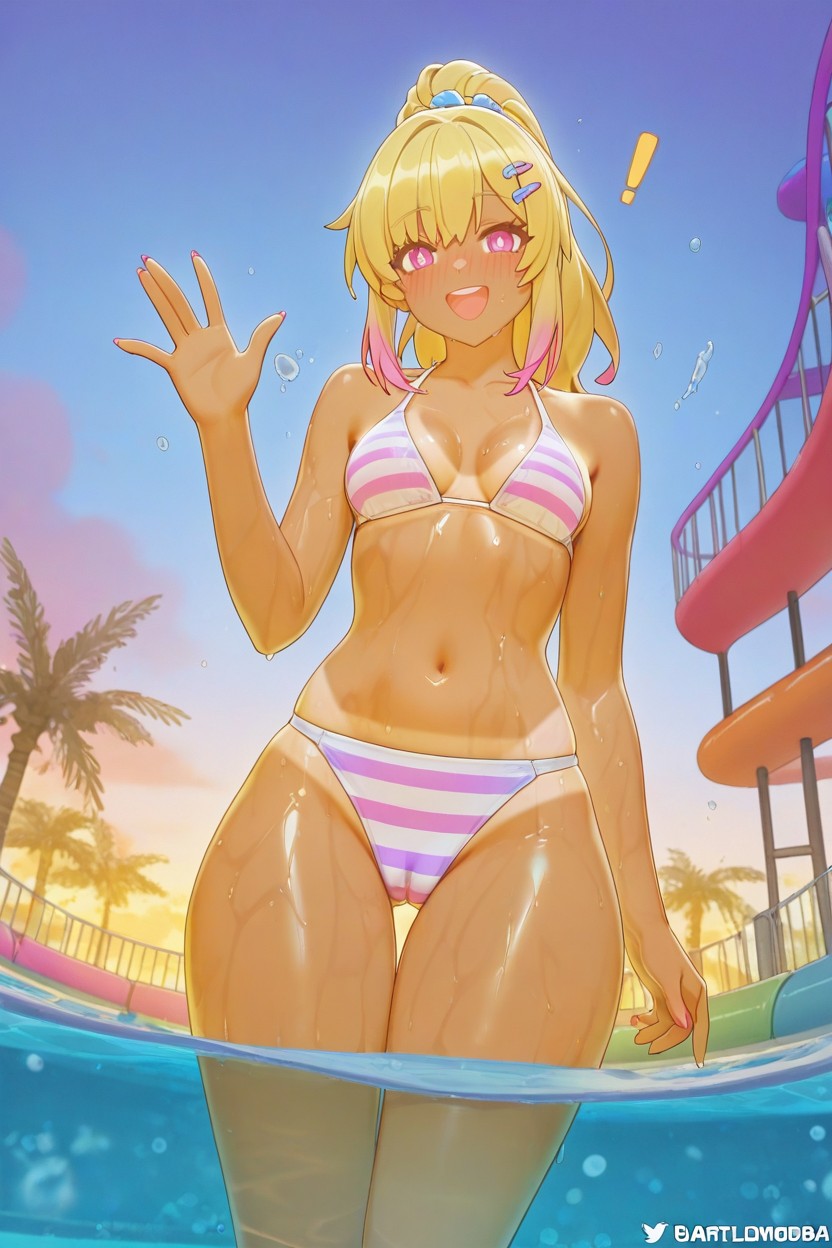 Backlit, Colorful Hairpin, Puffy Cameltoe Hentai IA