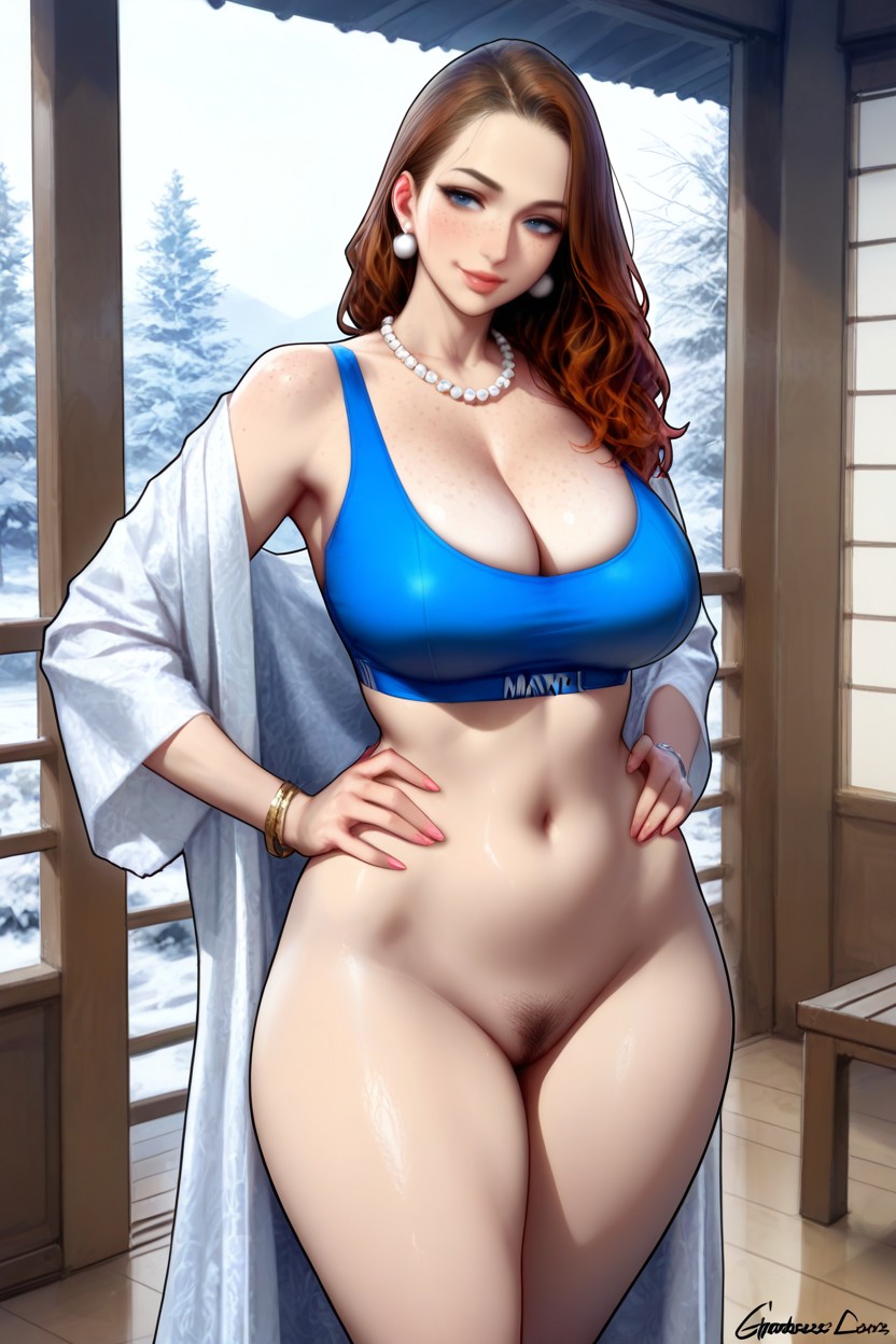 Modern Anime Style, Cosplay, Pearl Necklace Hentai IA