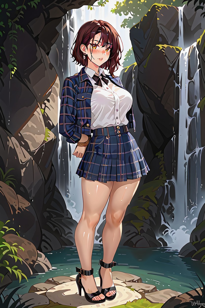 Full Body View, Goblin Holding Woman, Brunette Hair Hentai IA