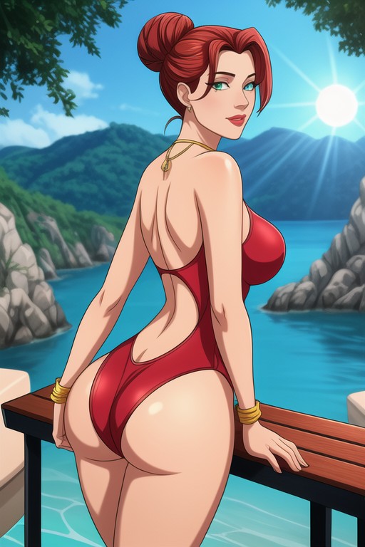 Showcasing Her Toned, Sharp Focus, Natural Outdoor Lighting Hentai IA