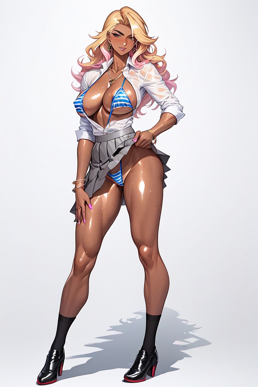 White Background, Hourglass Figure, Bracelet Hentai IA