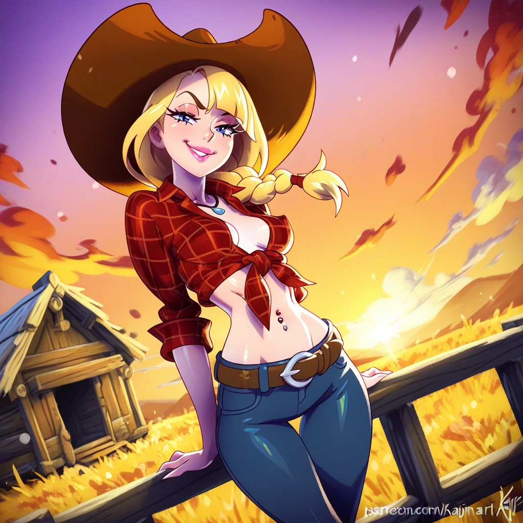 Bangs, Delgada, Blue Jeans Hentai IA